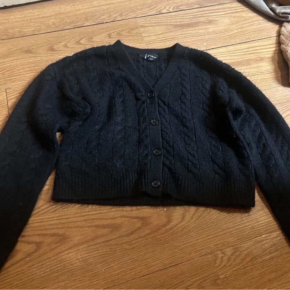Old Navy Black Cable Knit Cardigan